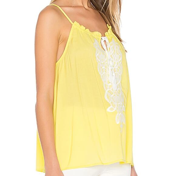 BB Dakota Mardi Embroidered Top Yellow XS - Picture 2 of 6